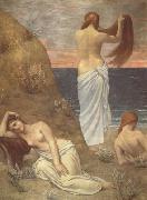 Pierre Puvis de Chavannes Young Girls at the Seaside (mk19) Sweden oil painting reproduction